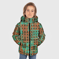Куртка зимняя для мальчика Разноцветные толстые линии, цвет: 3D-черный — фото 2