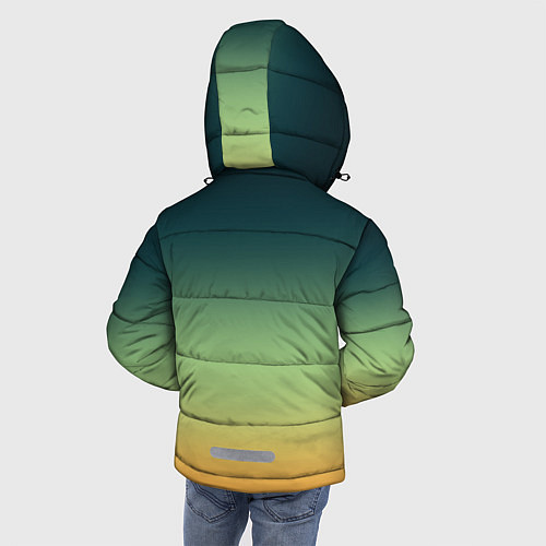 Зимняя куртка для мальчика Темно-зеленый и желтый градиент / 3D-Светло-серый – фото 4