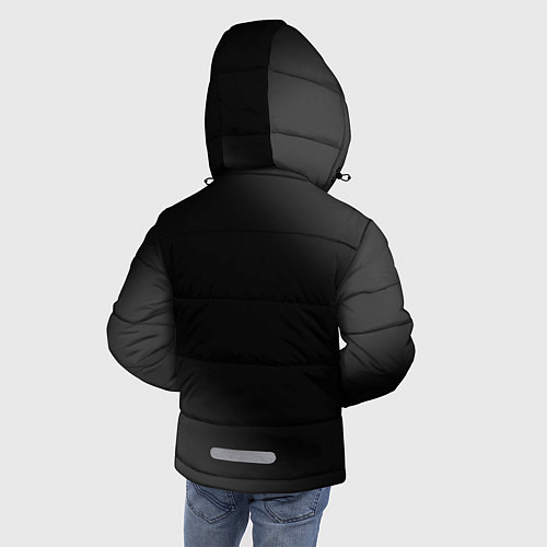 Зимняя куртка для мальчика Rust glitch на темном фоне вертикально / 3D-Черный – фото 4