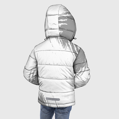Зимняя куртка для мальчика Sally Face glitch на светлом фоне вертикально / 3D-Черный – фото 4