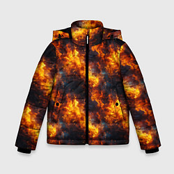 Зимняя куртка для мальчика Пламя огня паттерн
