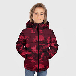 Куртка зимняя для мальчика Красно-бордовый паттерн, цвет: 3D-черный — фото 2