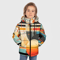 Куртка зимняя для мальчика Стильная геометрия, цвет: 3D-светло-серый — фото 2