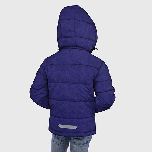 Зимняя куртка для мальчика Фиолетовая текстура волнистый мех / 3D-Черный – фото 4