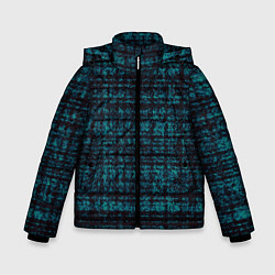 Куртка зимняя для мальчика Имитация ткани бирюзовый, цвет: 3D-черный
