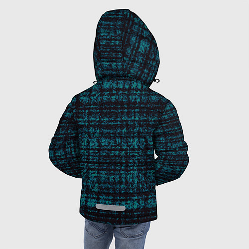 Зимняя куртка для мальчика Имитация ткани бирюзовый / 3D-Черный – фото 4