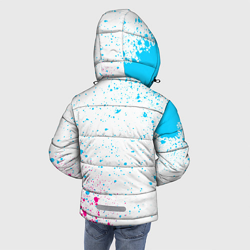 Зимняя куртка для мальчика Hitman neon gradient style вертикально / 3D-Черный – фото 4
