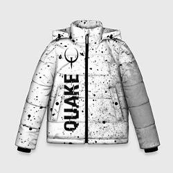 Куртка зимняя для мальчика Quake glitch на светлом фоне по-вертикали, цвет: 3D-черный