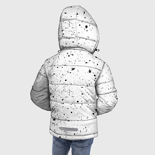 Зимняя куртка для мальчика Quake glitch на светлом фоне по-вертикали / 3D-Черный – фото 4