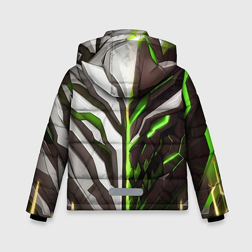 Зимняя куртка для мальчика Броня адская и райская зелёная / 3D-Светло-серый – фото 2