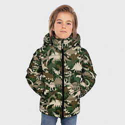 Куртка зимняя для мальчика Динозавры - камуфляж, цвет: 3D-черный — фото 2