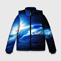 Куртка зимняя для мальчика Восход солнца в космосе, цвет: 3D-черный