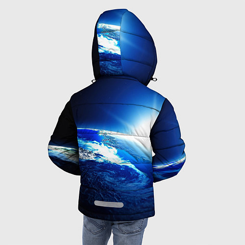Зимняя куртка для мальчика Восход солнца в космосе / 3D-Черный – фото 4
