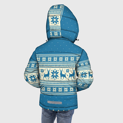 Зимняя куртка для мальчика Sweater with deer on a blue background / 3D-Черный – фото 4