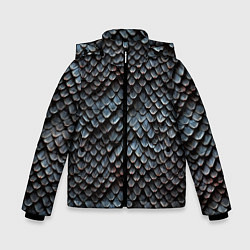 Куртка зимняя для мальчика Паттерн чешуя дракона, цвет: 3D-черный