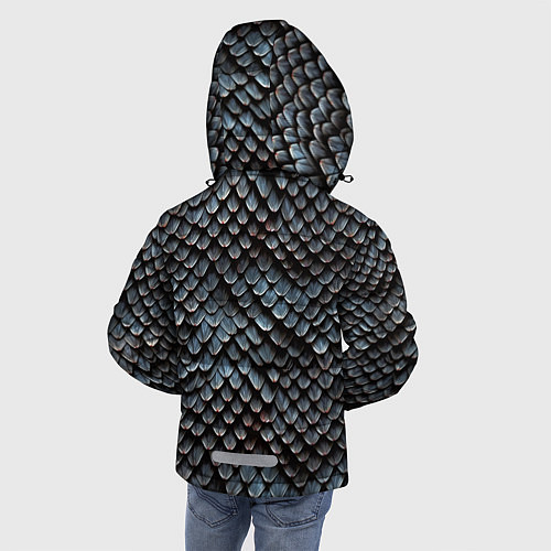 Зимняя куртка для мальчика Паттерн чешуя дракона / 3D-Черный – фото 4