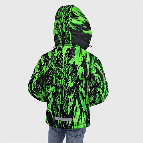 Зимняя куртка для мальчика Демонический доспех зелёный / 3D-Черный – фото 4