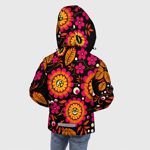 Зимняя куртка для мальчика Хохлома параноидальная / 3D-Черный – фото 4