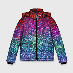 Зимняя куртка для мальчика Разноцветные узоры красные синие и фиолетовые