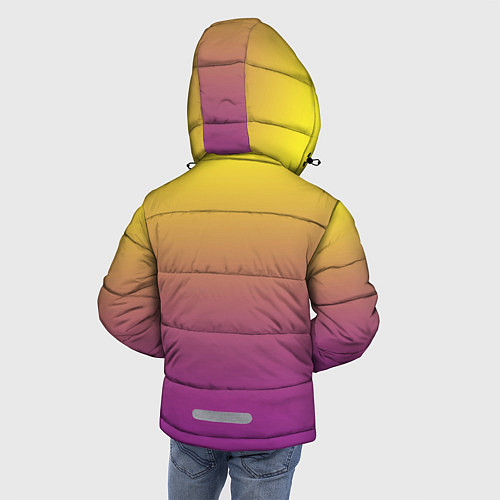 Зимняя куртка для мальчика Желто-фиолетовый градиент / 3D-Черный – фото 4