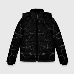 Куртка зимняя для мальчика Чёрные трещины, цвет: 3D-светло-серый