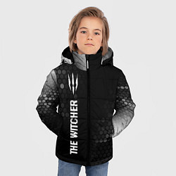 Куртка зимняя для мальчика The Witcher glitch на темном фоне по-вертикали, цвет: 3D-черный — фото 2