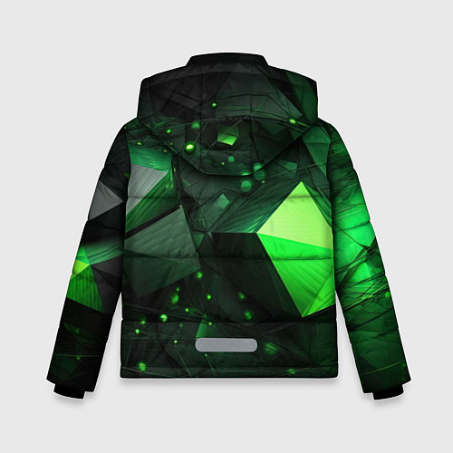 Зимняя куртка для мальчика Гармония зелени в абстракции / 3D-Светло-серый – фото 2