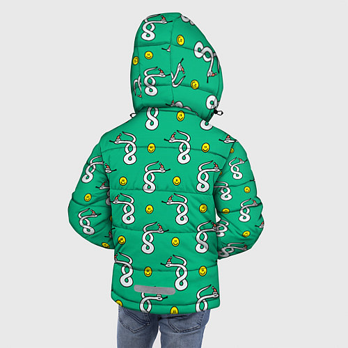 Зимняя куртка для мальчика Рождественская санта змея / 3D-Черный – фото 4