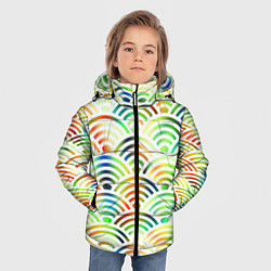 Куртка зимняя для мальчика Белая рыба - чешуя-волна, цвет: 3D-красный — фото 2