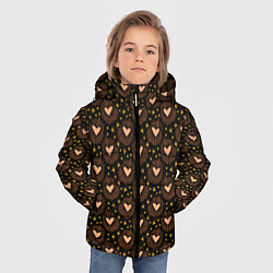 Куртка зимняя для мальчика Волшебные сердечки, цвет: 3D-черный — фото 2