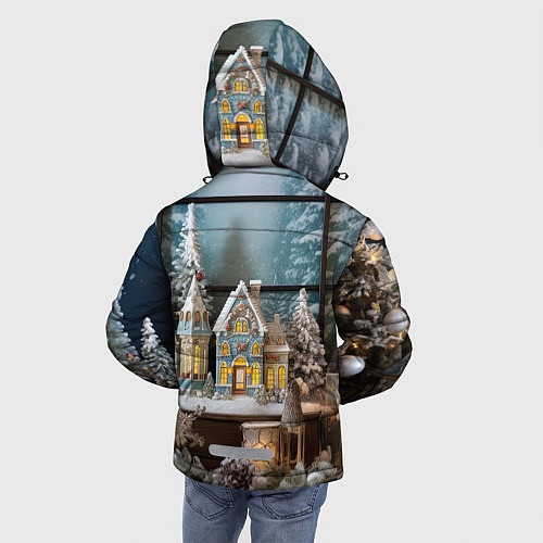 Зимняя куртка для мальчика Снежный день в городе / 3D-Красный – фото 4