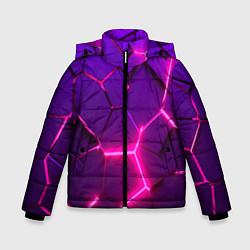 Куртка зимняя для мальчика Неоновые плиты розовые, цвет: 3D-светло-серый