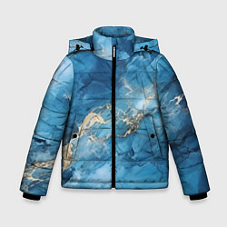 Зимняя куртка для мальчика Синий мрамор