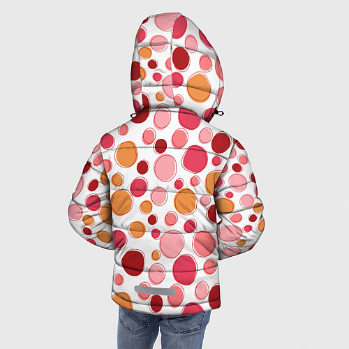 Зимняя куртка для мальчика Паттерн органические фигуры / 3D-Красный – фото 4