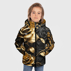 Куртка зимняя для мальчика Металлические розы золотые и черные, цвет: 3D-светло-серый — фото 2