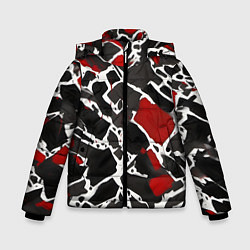 Куртка зимняя для мальчика Кляксы чёрные и красные, цвет: 3D-красный