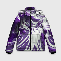 Куртка зимняя для мальчика Бело-фиолетовая краска, цвет: 3D-красный