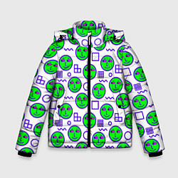 Куртка зимняя для мальчика Green smiley face, цвет: 3D-светло-серый