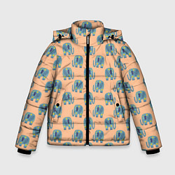 Куртка зимняя для мальчика Слоники в звездах, цвет: 3D-светло-серый