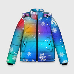 Куртка зимняя для мальчика Снегопад на Новый год, цвет: 3D-черный