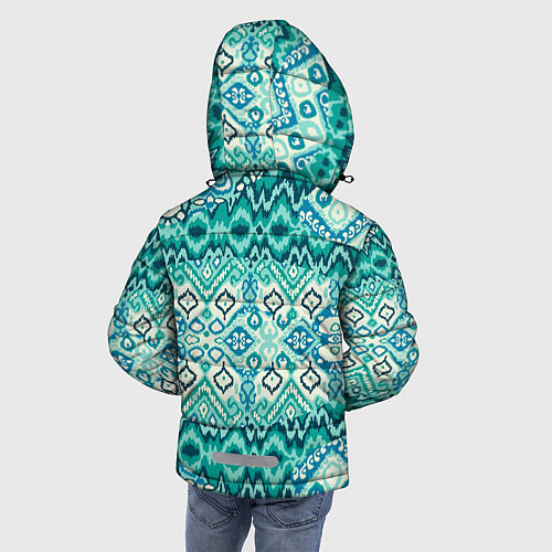 Зимняя куртка для мальчика Орнамент узбекского народа - икат / 3D-Красный – фото 4