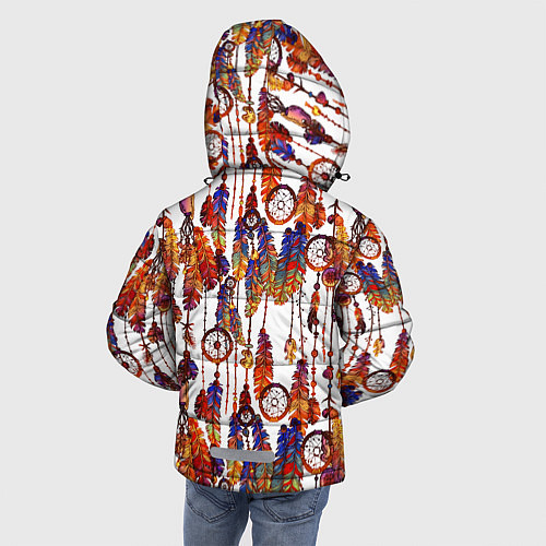 Зимняя куртка для мальчика Ловцы снов этническое искусство / 3D-Красный – фото 4