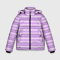 Куртка зимняя для мальчика Геометрический узор с сердцами, цвет: 3D-светло-серый