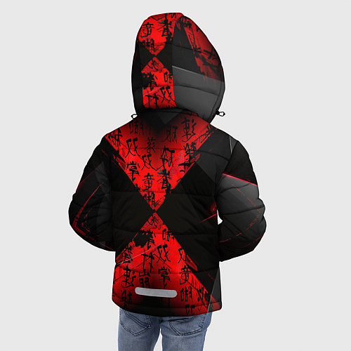 Зимняя куртка для мальчика Иероглифы и текстуры / 3D-Черный – фото 4
