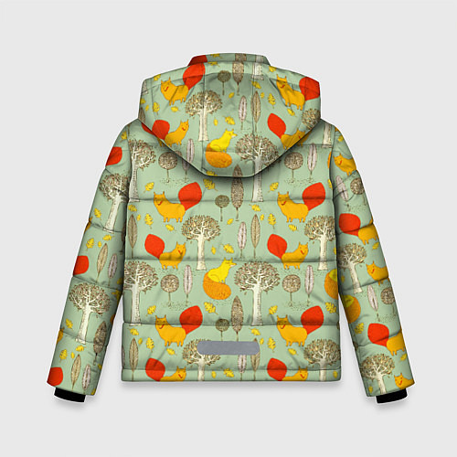 Зимняя куртка для мальчика Лисы в лесу / 3D-Светло-серый – фото 2
