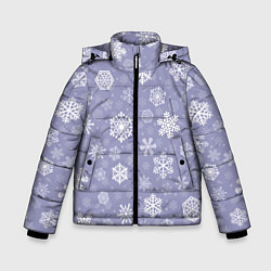 Зимняя куртка для мальчика Снежинки на васильковом