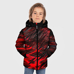 Куртка зимняя для мальчика Черно красные текстуры, цвет: 3D-черный — фото 2