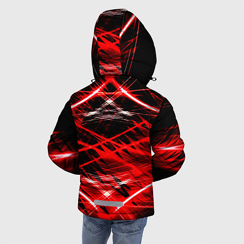 Зимняя куртка для мальчика Красный лазер линии / 3D-Черный – фото 4