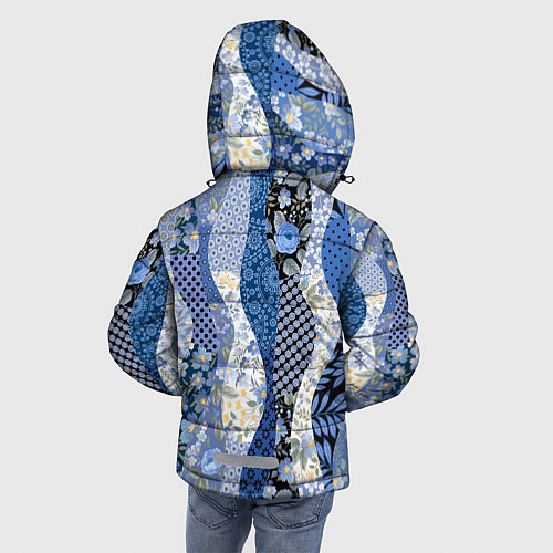 Зимняя куртка для мальчика Лоскутные волны / 3D-Черный – фото 4