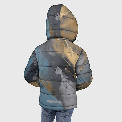 Зимняя куртка для мальчика Мазки краски - нейросеть / 3D-Светло-серый – фото 4